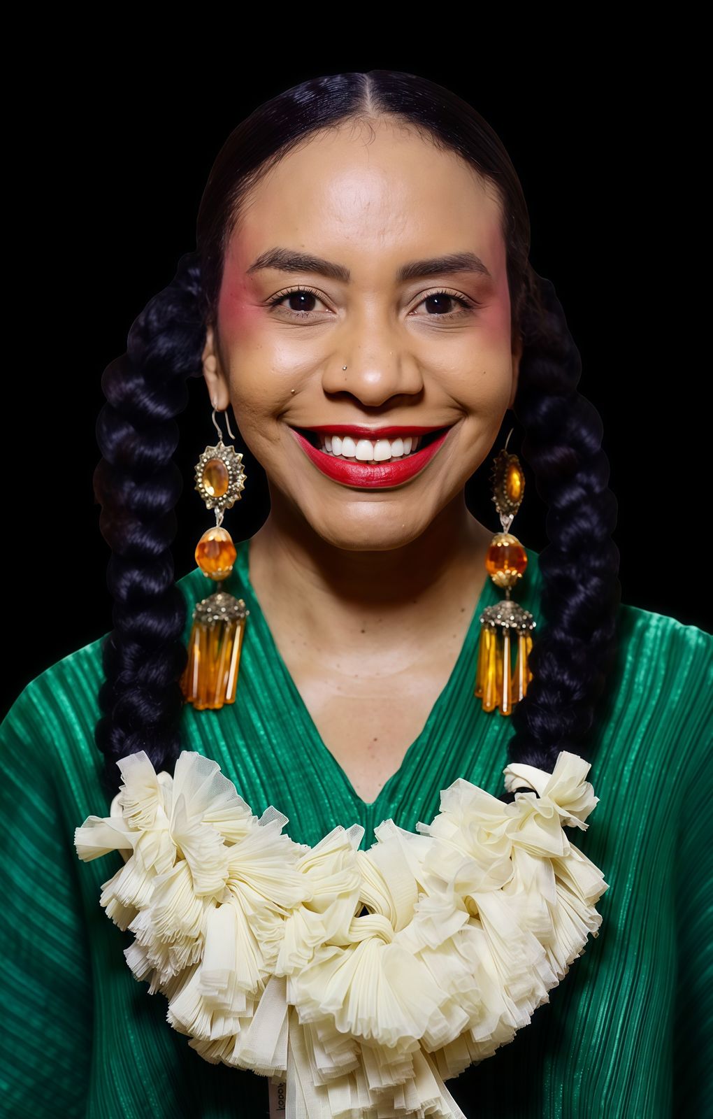 AnaQomSoul — portrait in green, black and white